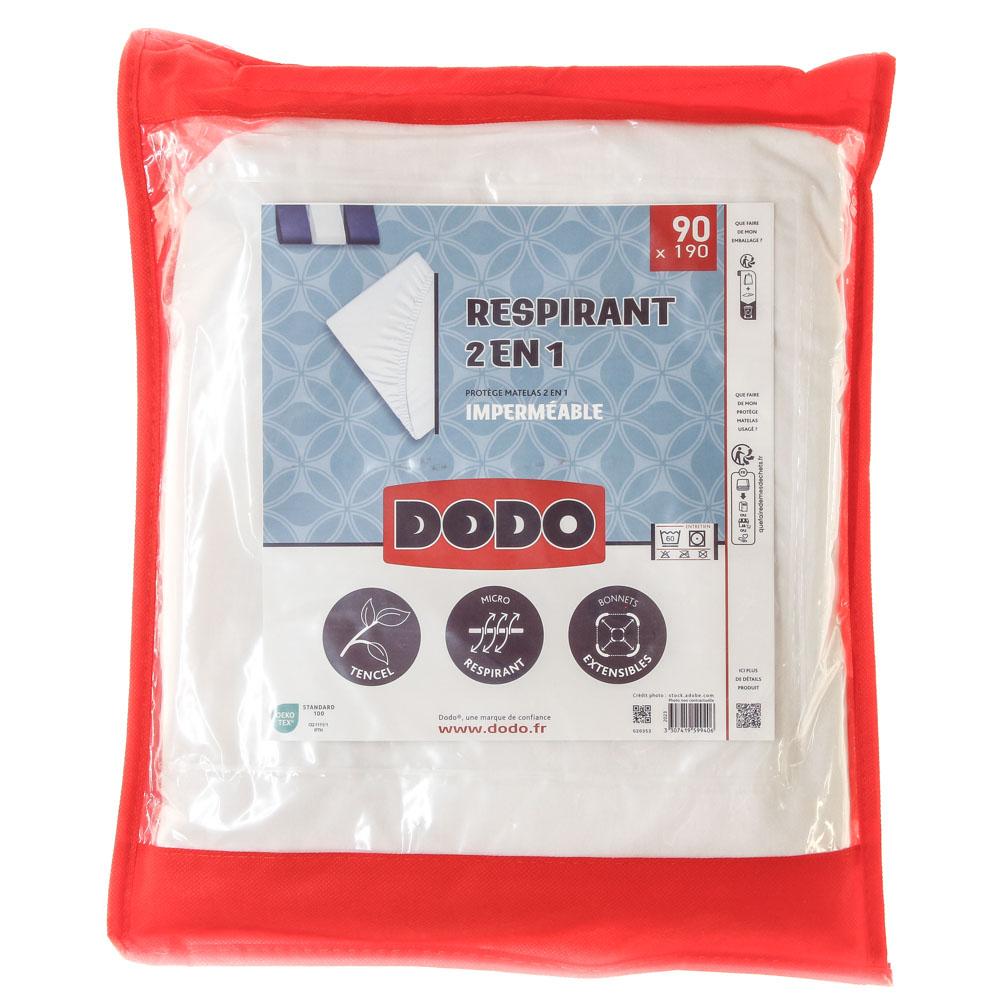 Protège Matelas Imperméable Blanc Dodo 90x190cm pas cher