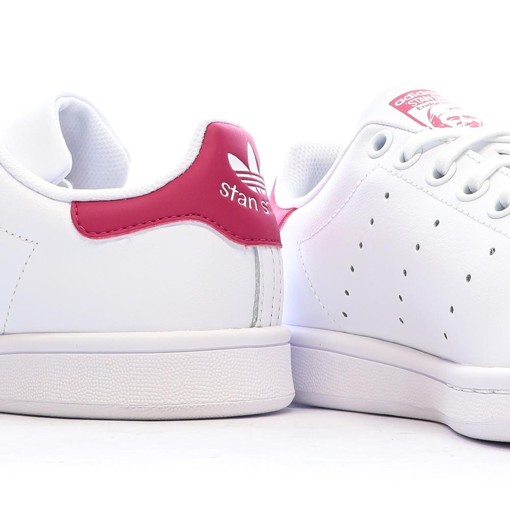 Baskets Blanches/Roses Fille Adidas Stan Smith vue 7