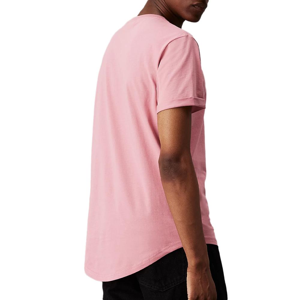T-shirt Rose Homme Calvin Klein Jeans Badge Turn Up vue 2