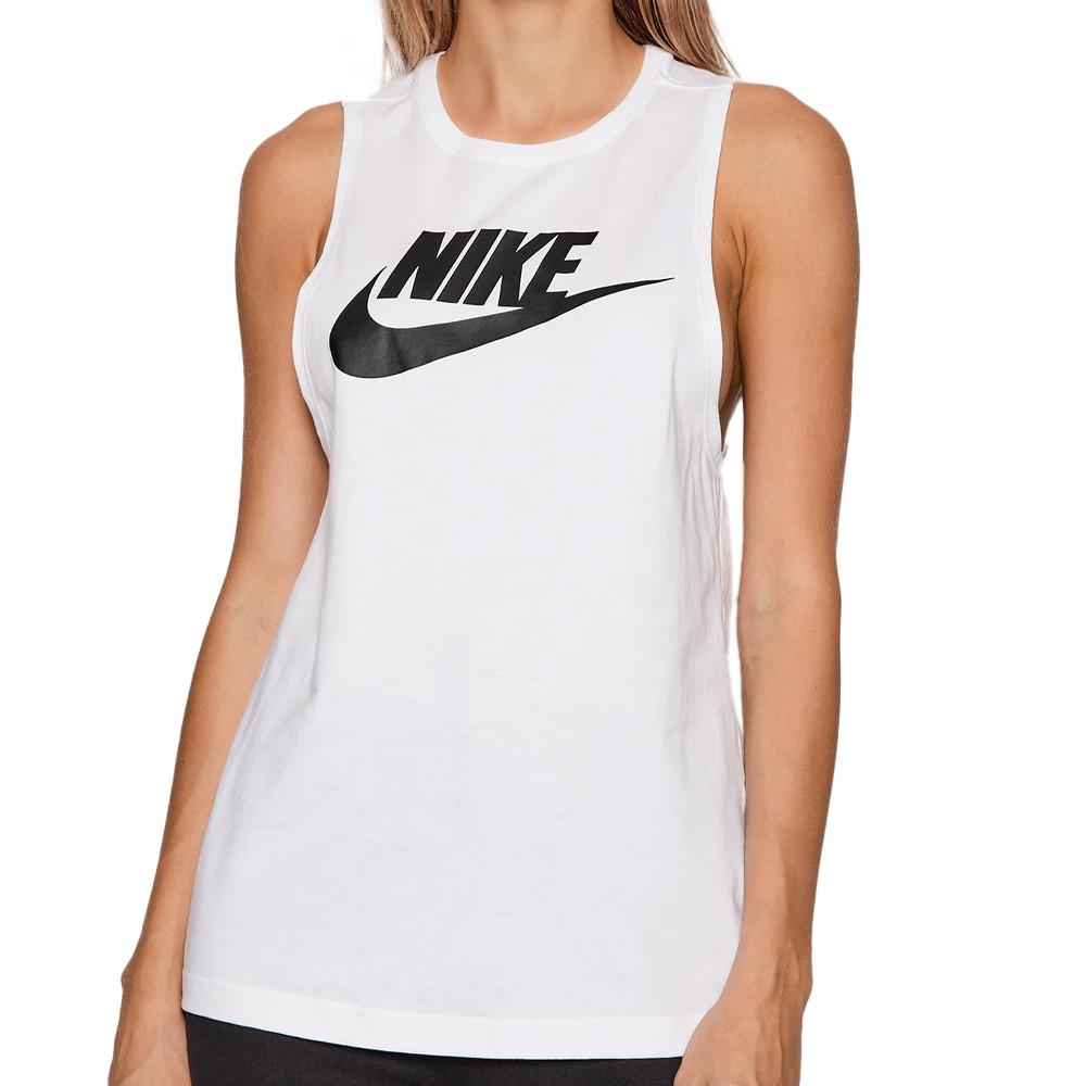 Débardeur Blanc Femme Nike Muscle Futura New pas cher
