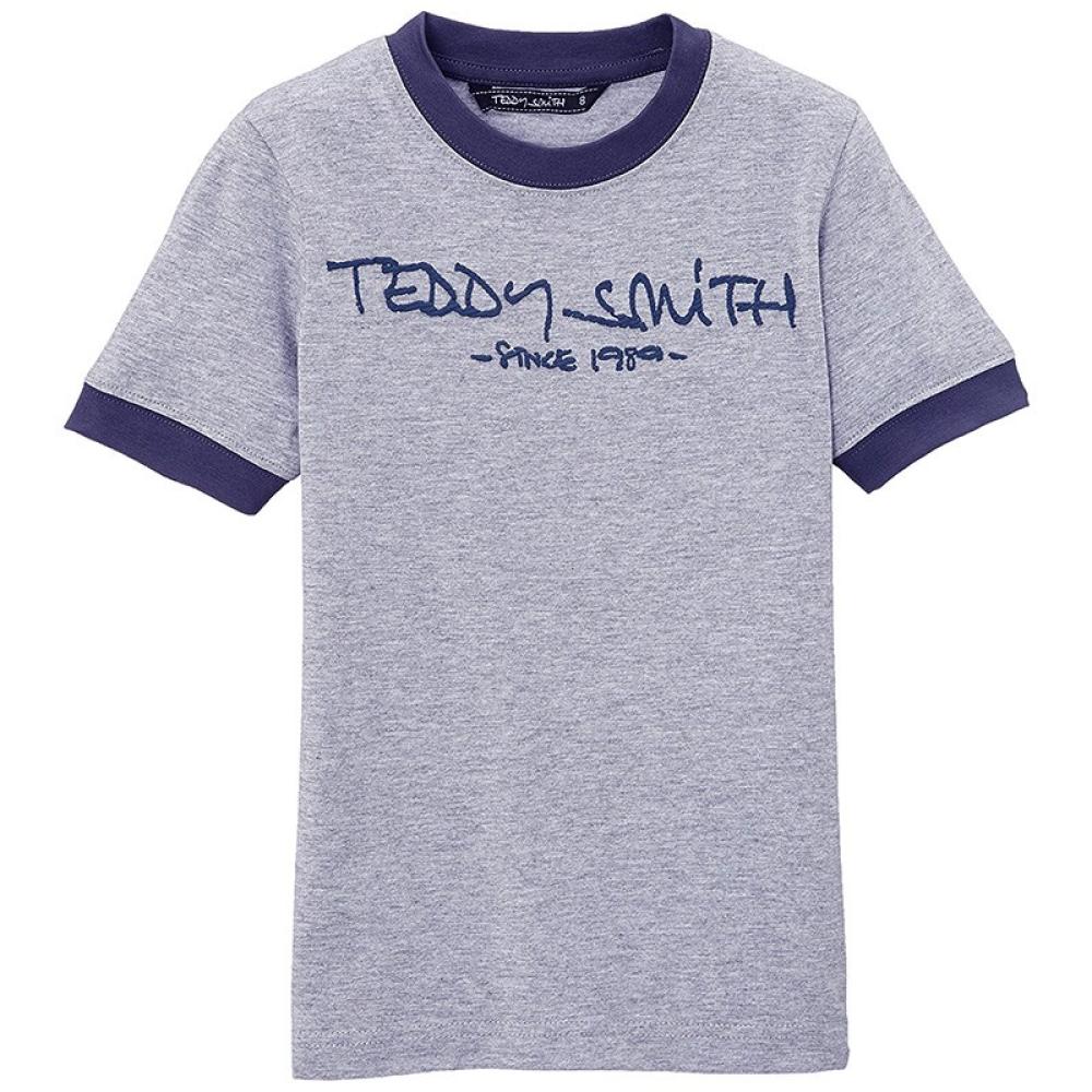 T-shirt Gris/Bleu Garçon Teddy Smith Ticlass3 pas cher