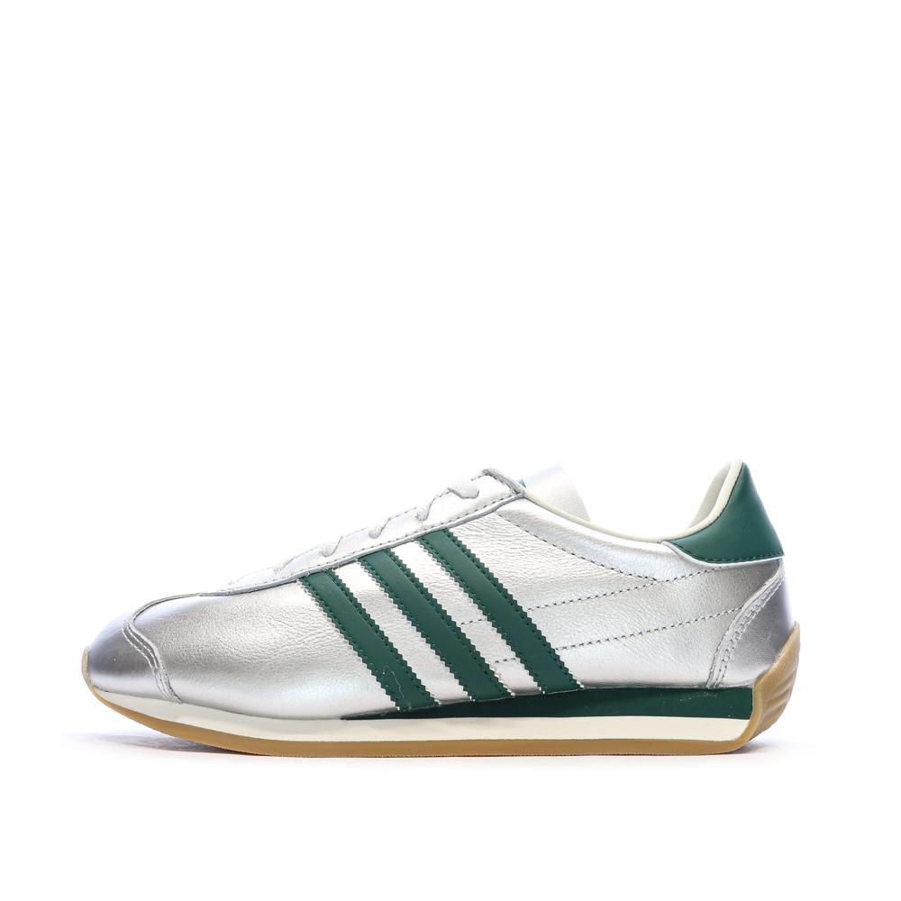 Baskets Argent/Vert Femme Adidas Country pas cher