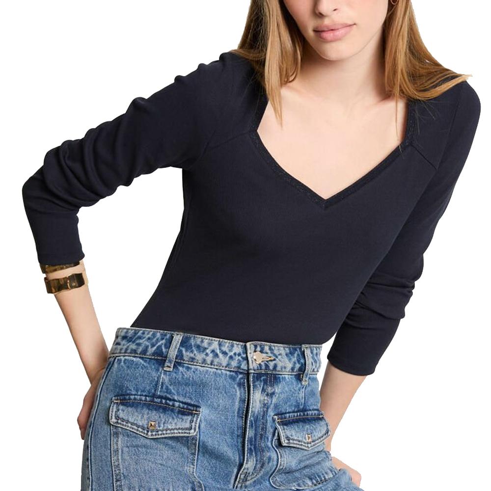 T-Shirt Manches Longues Marine Femme Morgan TRESOR pas cher