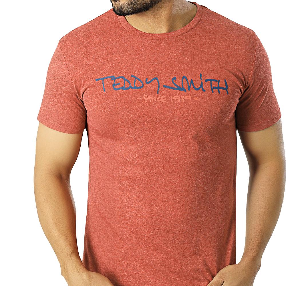 T-shirt Orange Homme Teddy Smith Basic Mc pas cher