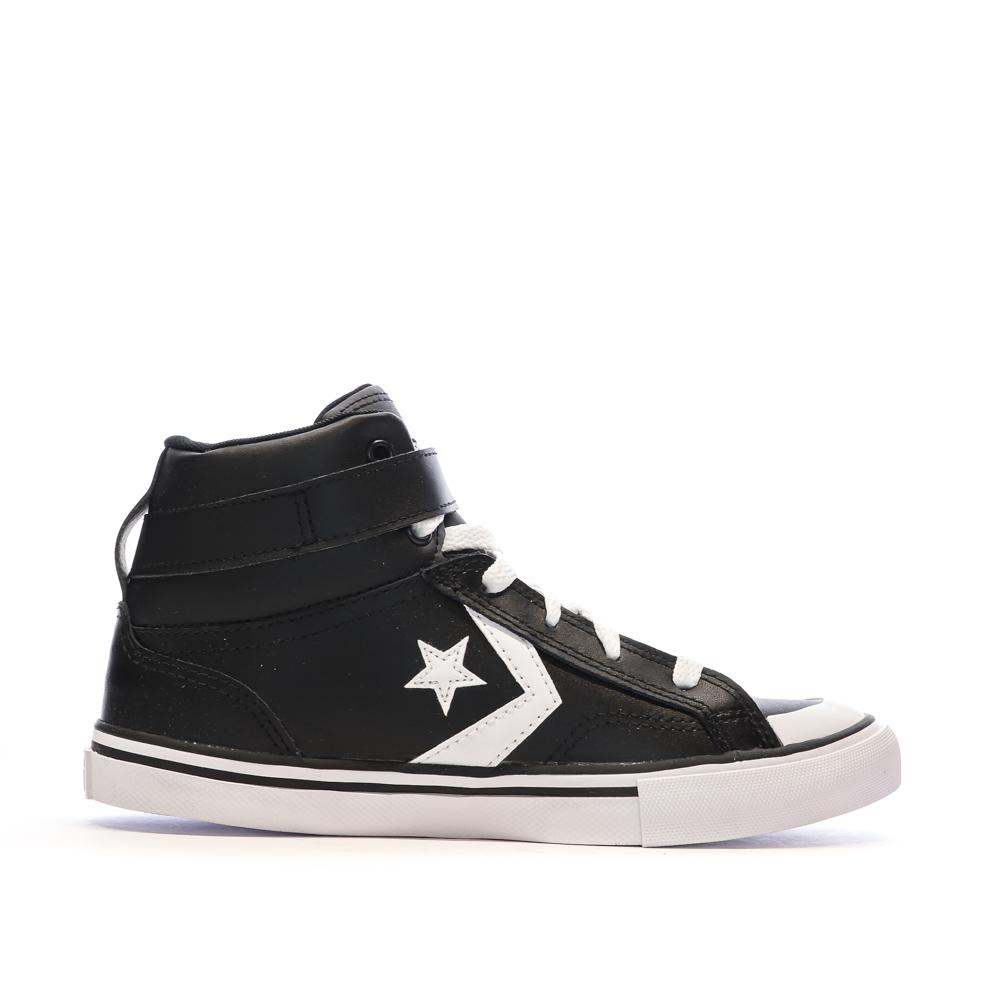 Baskets Noires Garçon Converse Pro Blaze Strap Leather vue 2