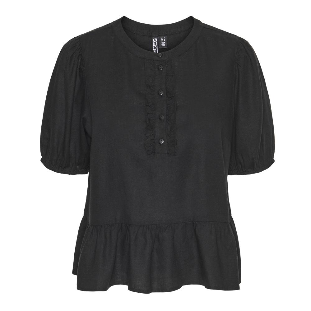 Blouse Noir Femme Pieces Pia 2/4 pas cher