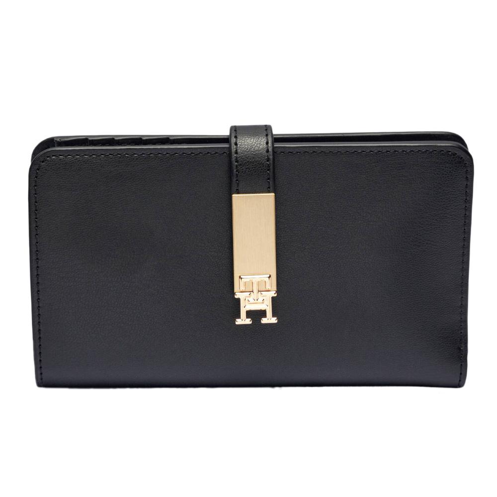 Portefeuille à deux volets Noir Femme Tommy Hilfiger Heritage Med pas cher