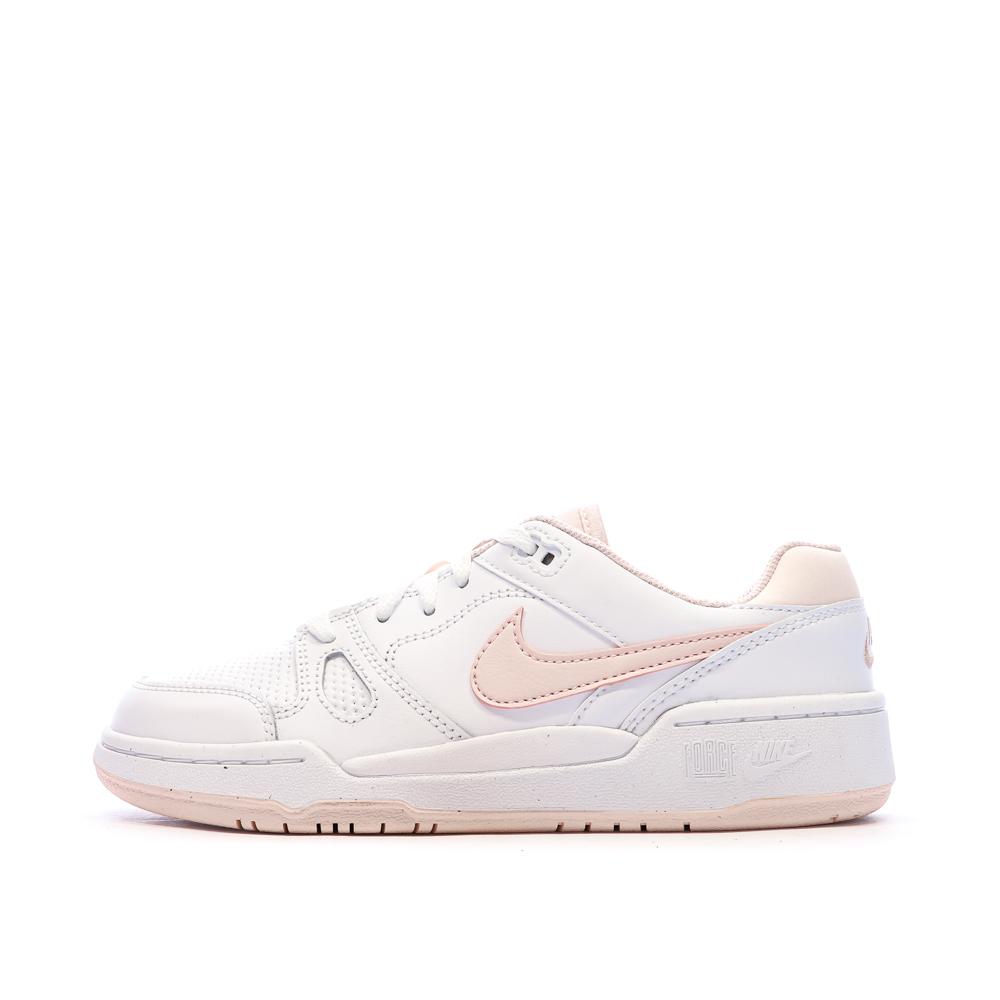 Baskets Blanc/Rose Garçon Nike Full Force Lo pas cher