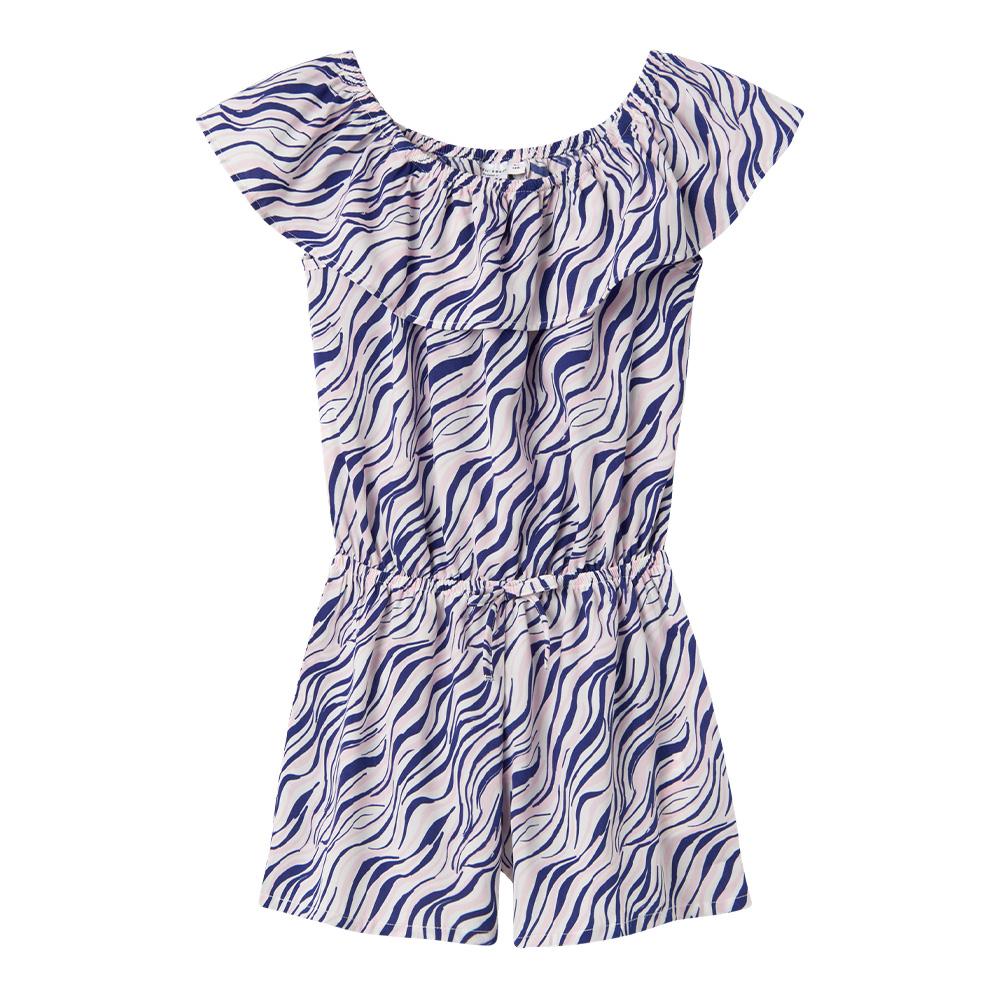 Combishort Bleu/Blanc à fleurs Fille Name it Vinaya pas cher