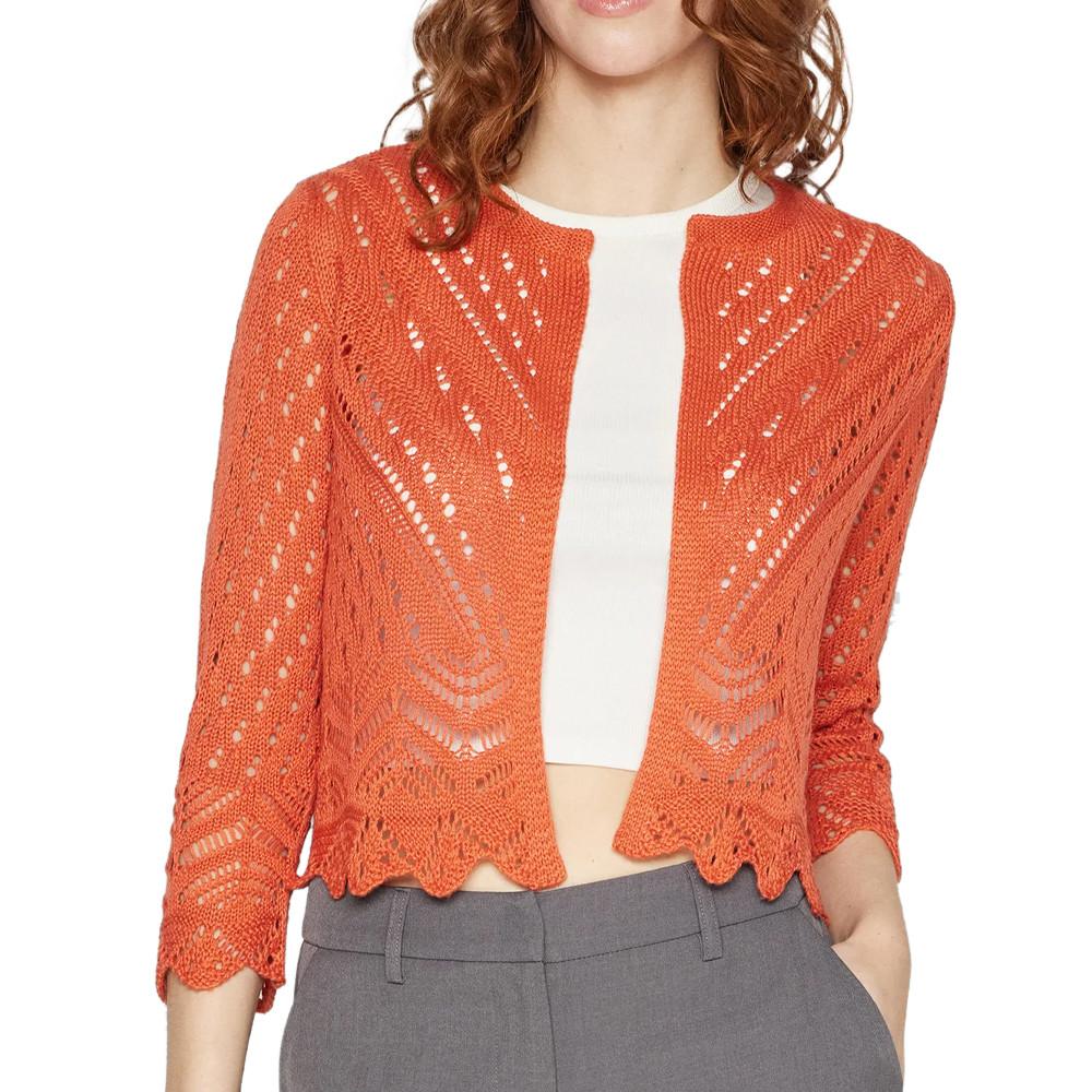 Cardigan Orange FemmeJDY Sun 3/4 Cropped pas cher