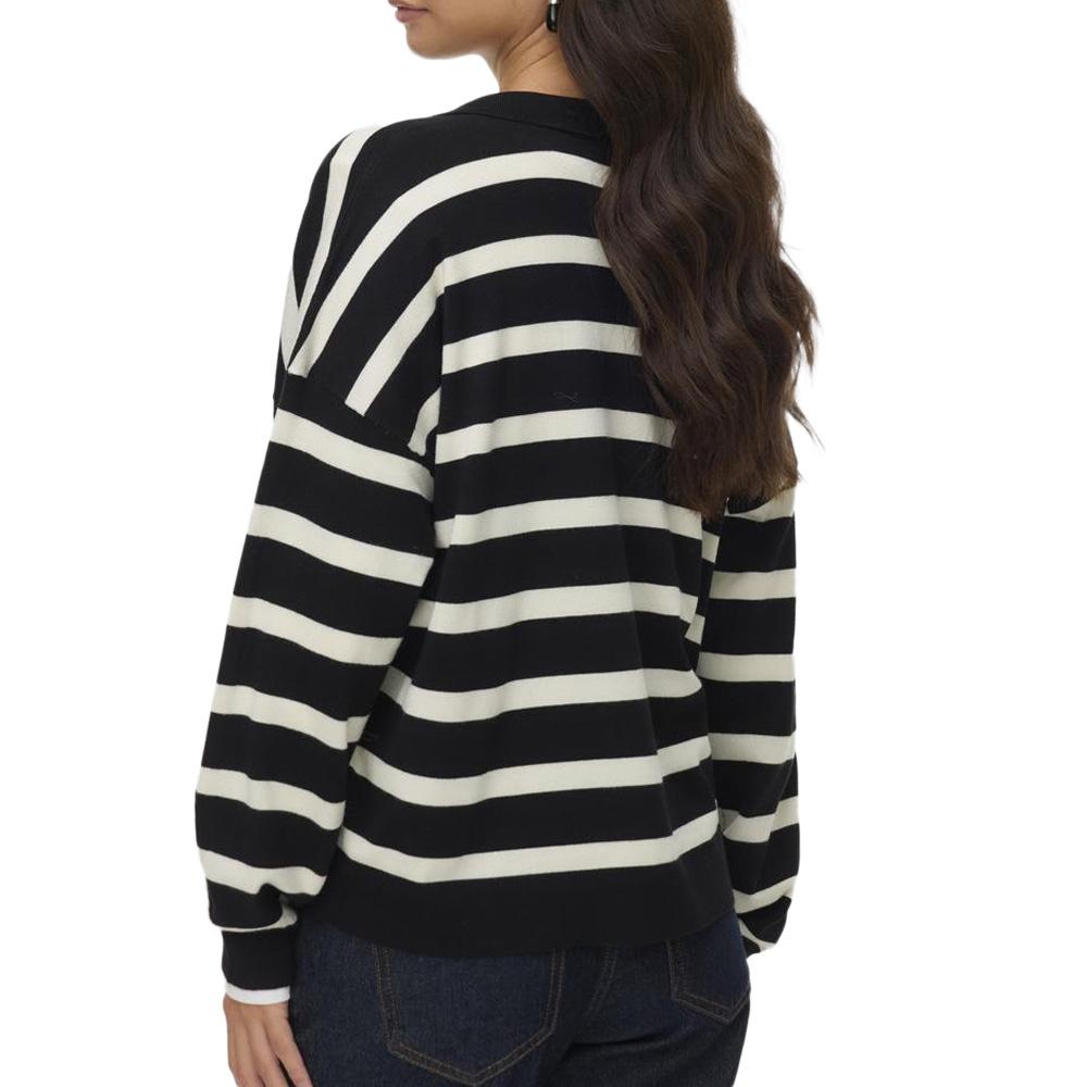 Pull Rayé Noir/ Écru Femme Vero Moda Silla vue 2