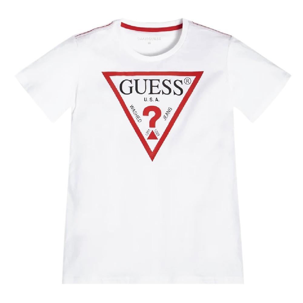 T-shirt Blanc Garçon Guess pas cher