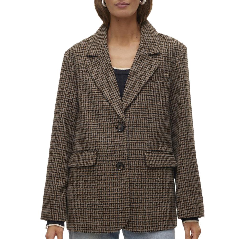 Blazer Pied poule Marron Femme Vero Moda Julie pas cher