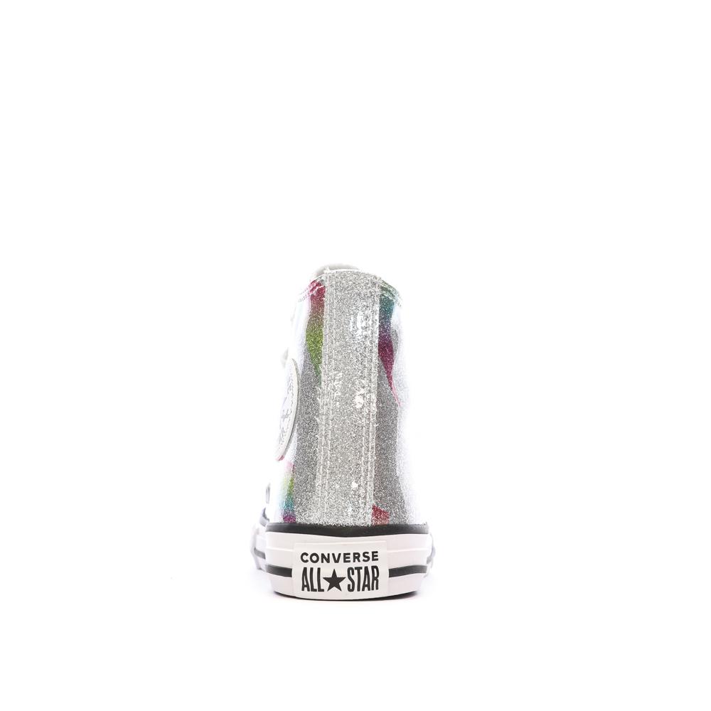 Baskets Grises à paillettes Fille Converse All Star Glitter vue 3