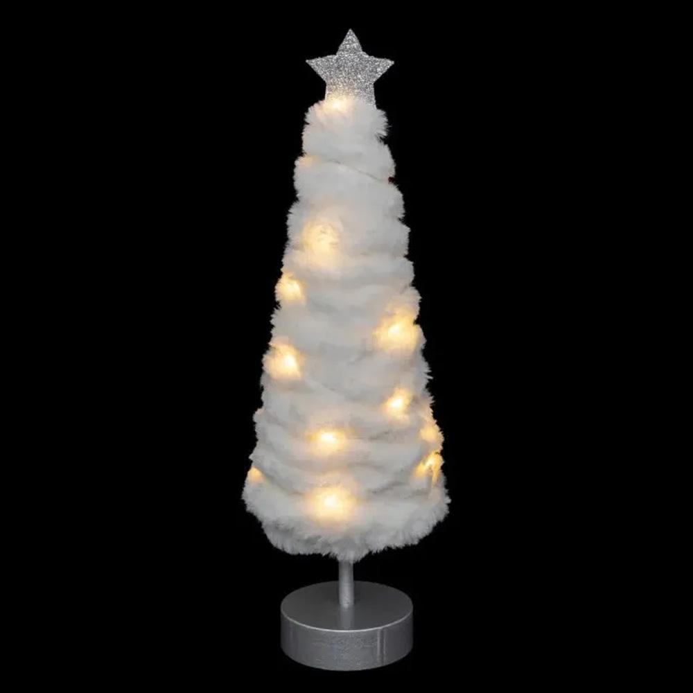 Sapin décoration de Noël Blanc Atmosphera Sapin Fourrure LED 38cm vue 2
