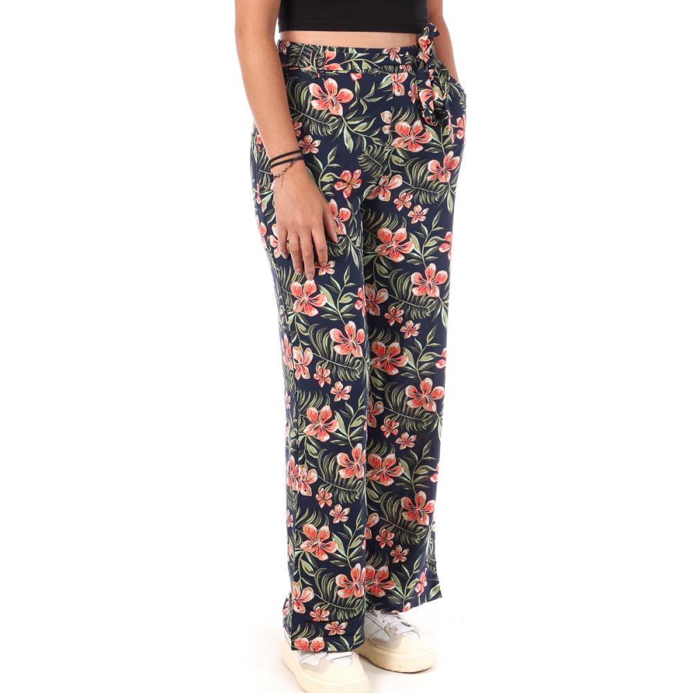 Pantalon Marine à Fleurs Femme Only Nova Life Palazzo pas cher