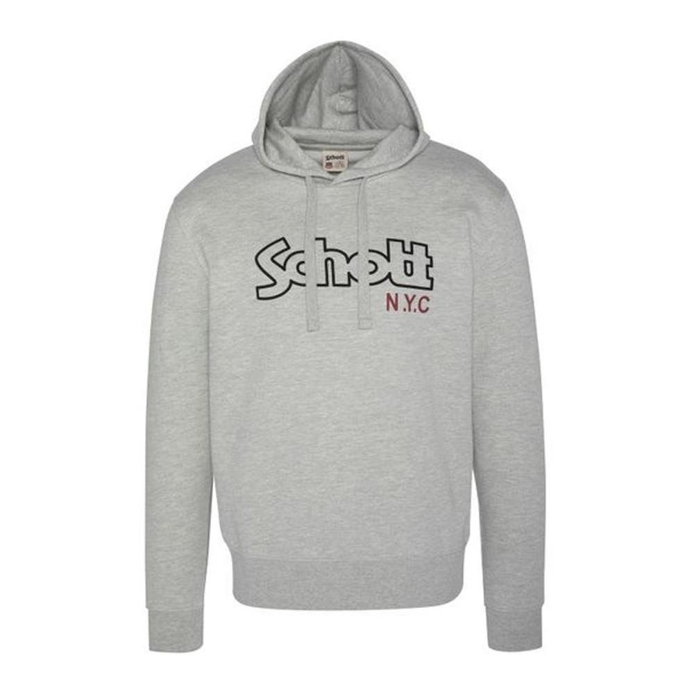 Sweat à capuche Gris Homme Schott Vintage pas cher