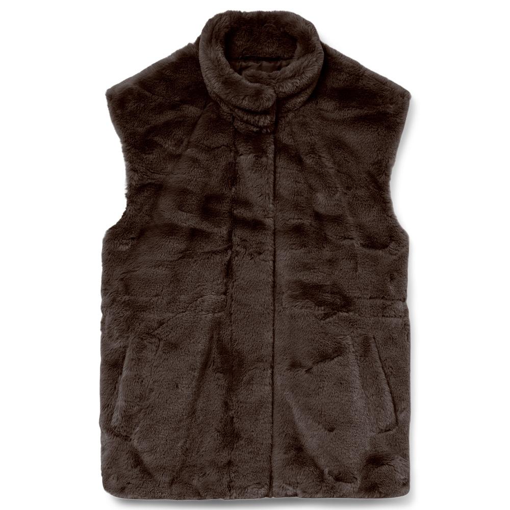 Gilet Fausse Fourrure Marron Femme Vero Moda Japoppy pas cher