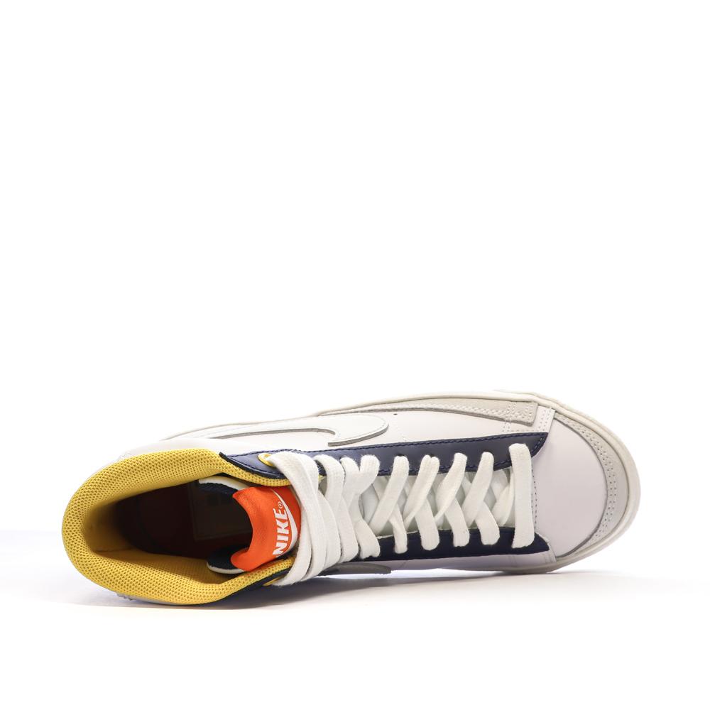 Baskets Blanche/Marine Garçon Nike Blazer Mid '77 vue 4