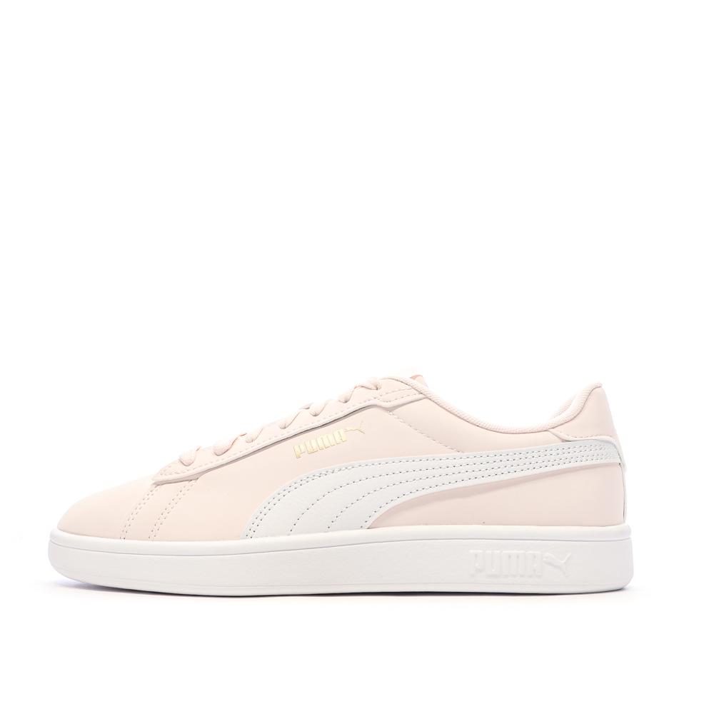 Baskets Rose/Blanc Femme Puma Smash pas cher