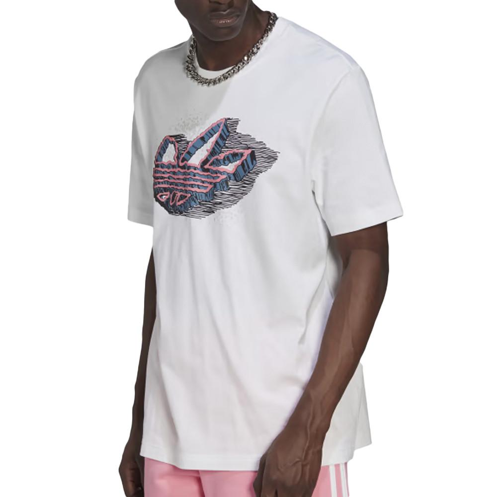 T-shirt Blanc Homme Adidas Logo Grf Tee pas cher
