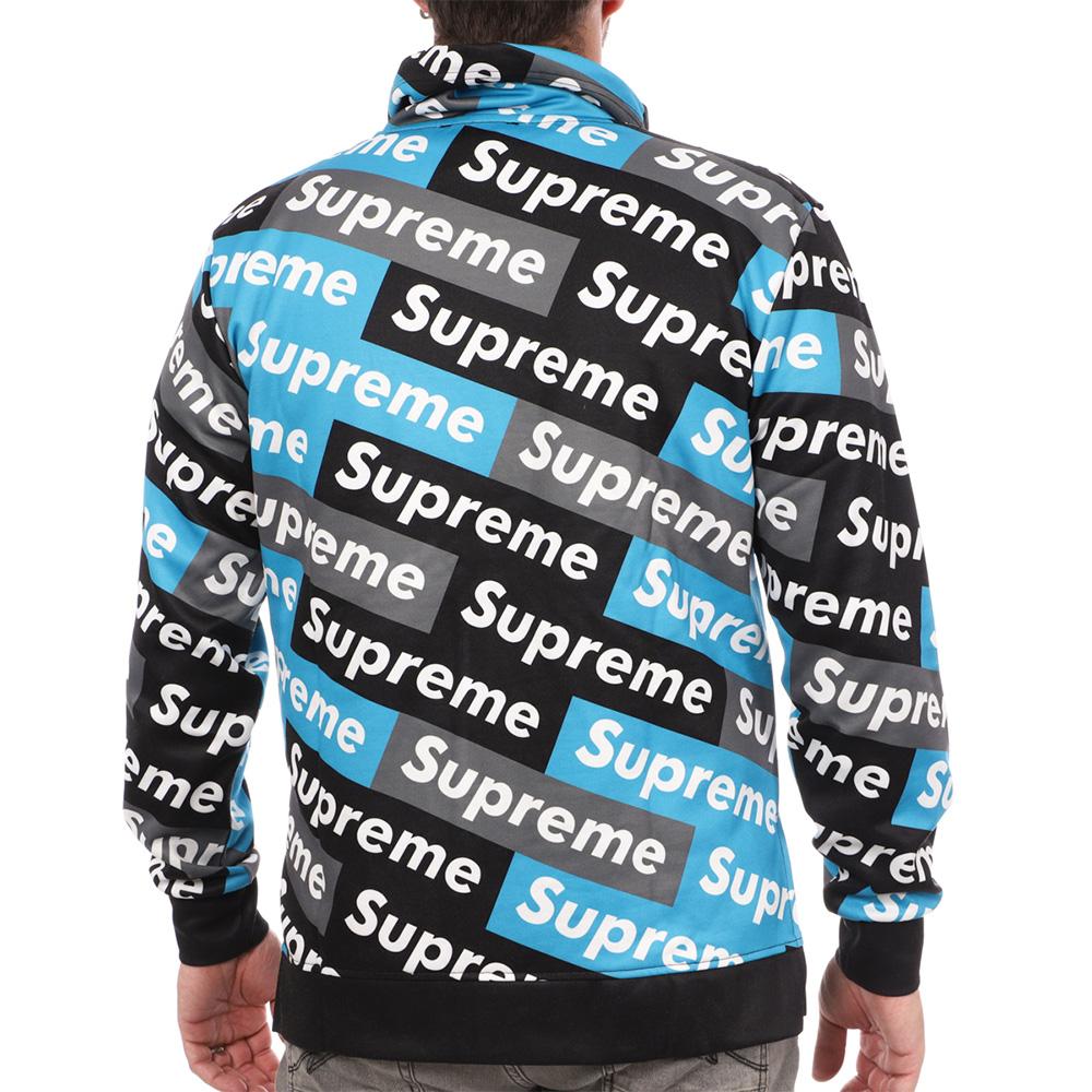 Sweat Bleu imprimé Homme Supreme Grip Wood vue 2