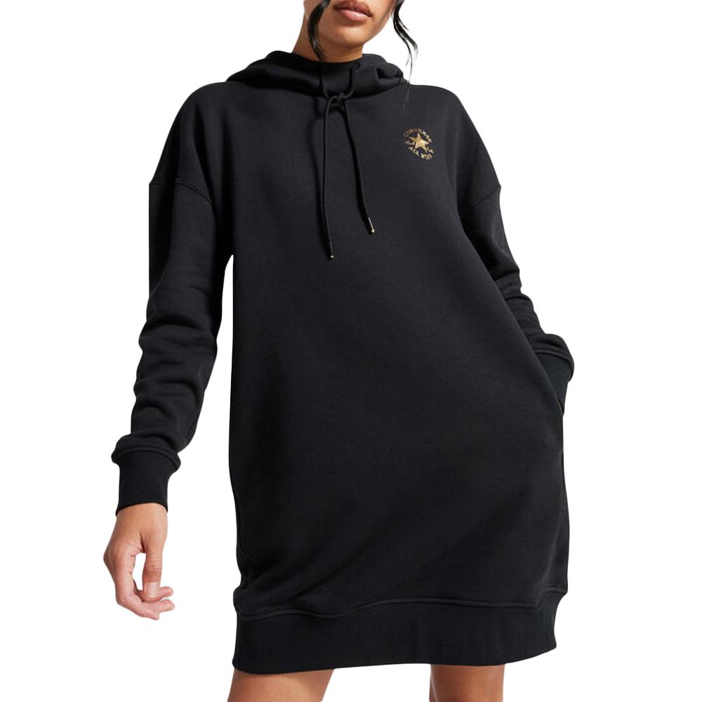 Sweat Robe Noir Femme Converse Longline pas cher