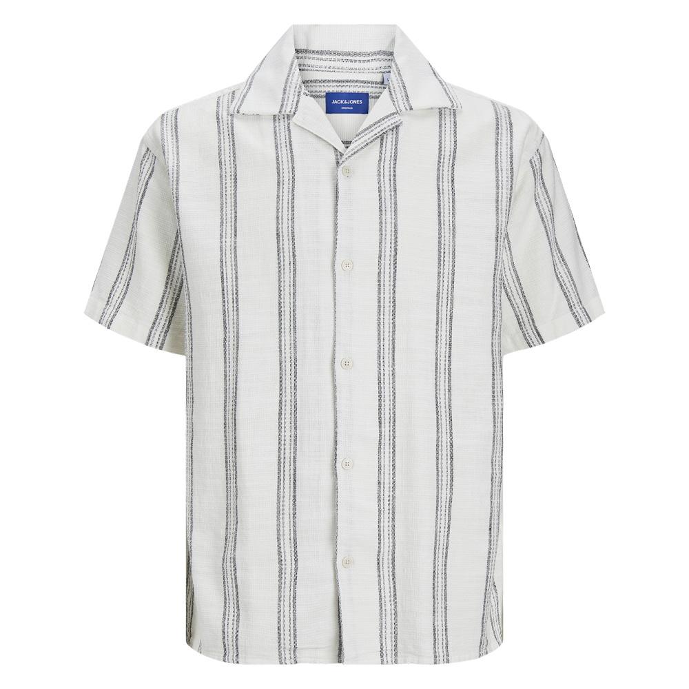 Chemisette Rayures Blanc/Bleu Homme Jack & Jones Cabana vue 3