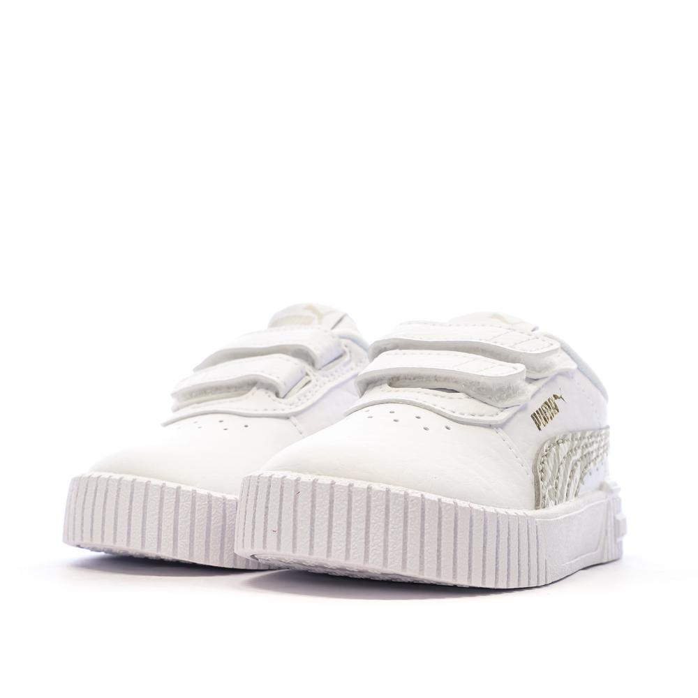 Baskets Blanches/Beiges Fille Puma Carina 2.0 vue 6