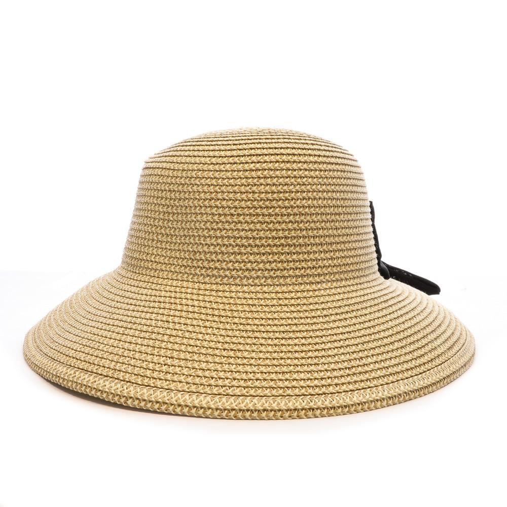 Chapeau de Paille Noir Femme Via Lorenzo Bohème pas cher
