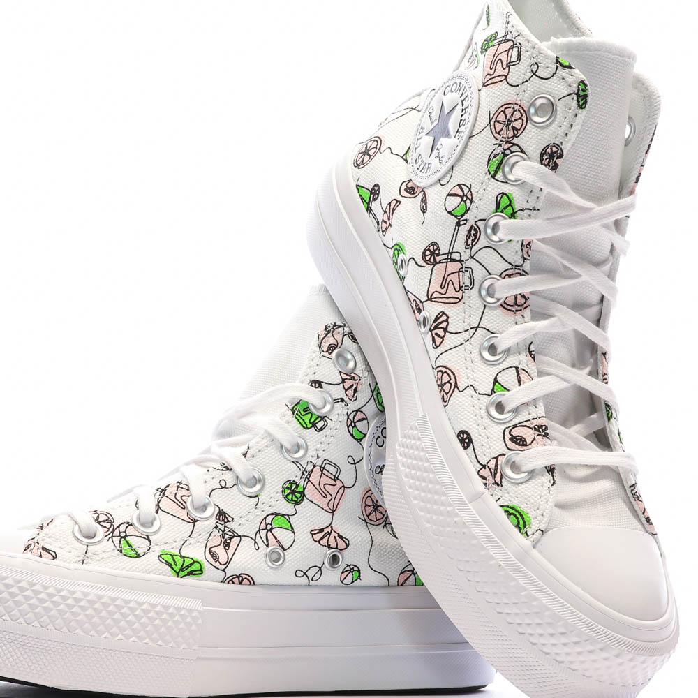 Baskets Blanches/Noires Femme Converse Lemonade vue 7