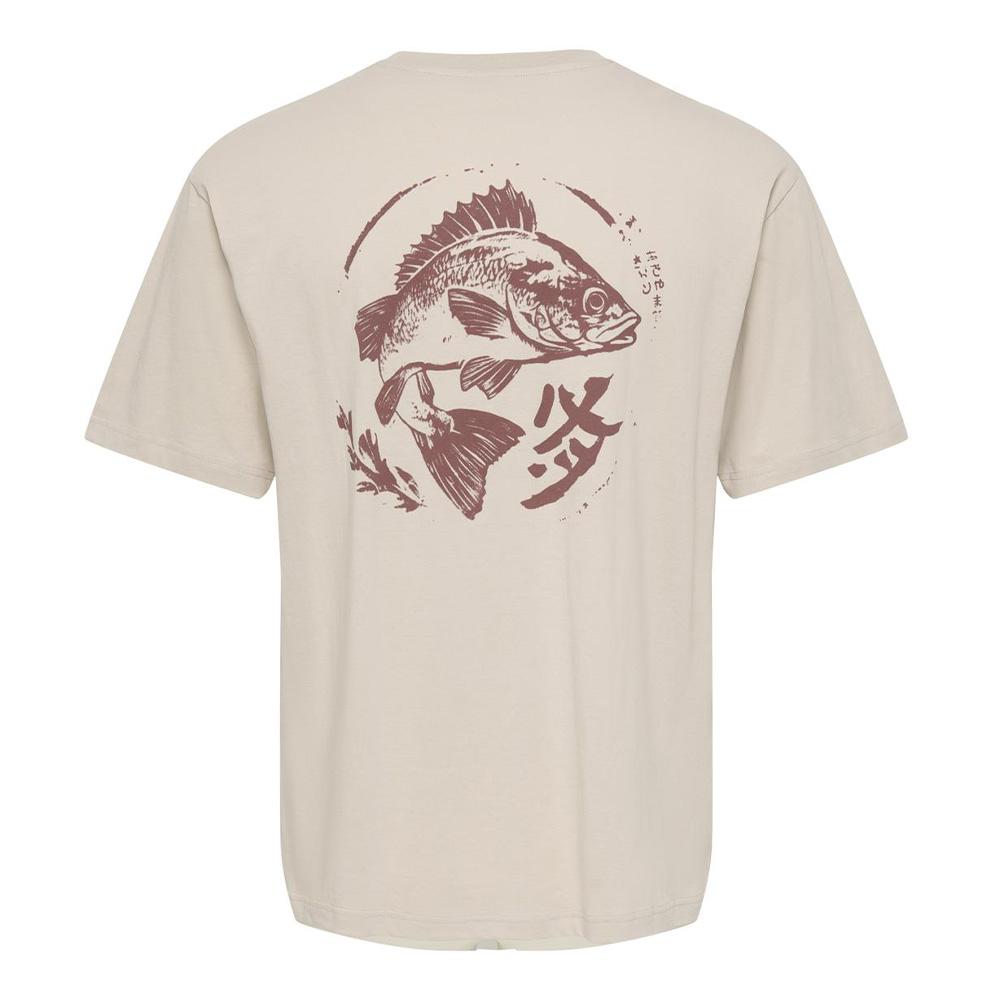 T-Shirt Beige Homme Only & Sons Print vue 2