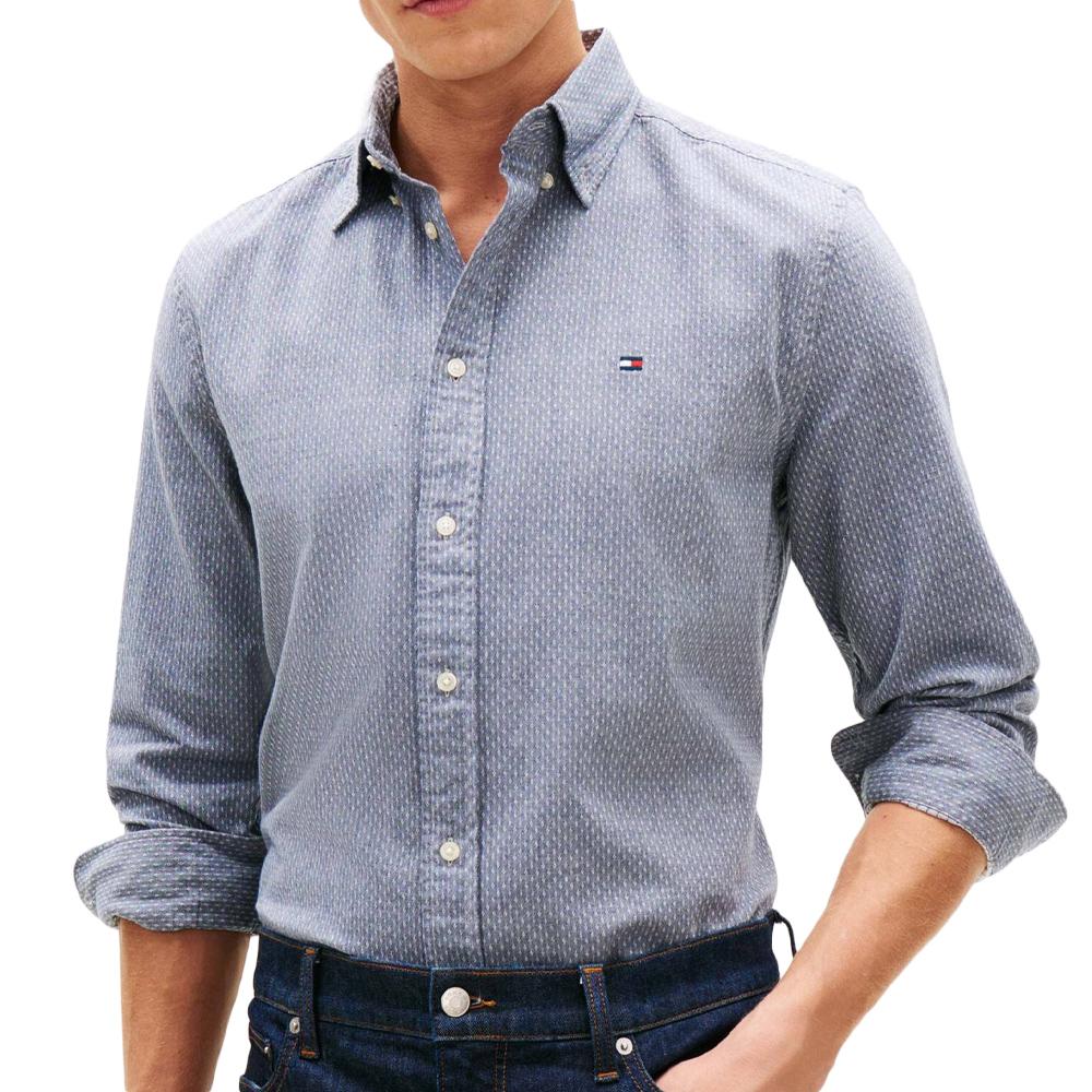 Chemise Marine Homme Tommy Hilfiger Flex Dobby pas cher