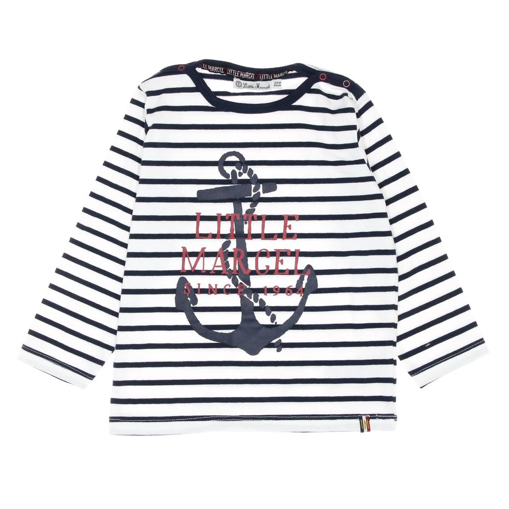 T-shirt Manches Longues Blanc Garçon Little Marcel LMEV0019 pas cher