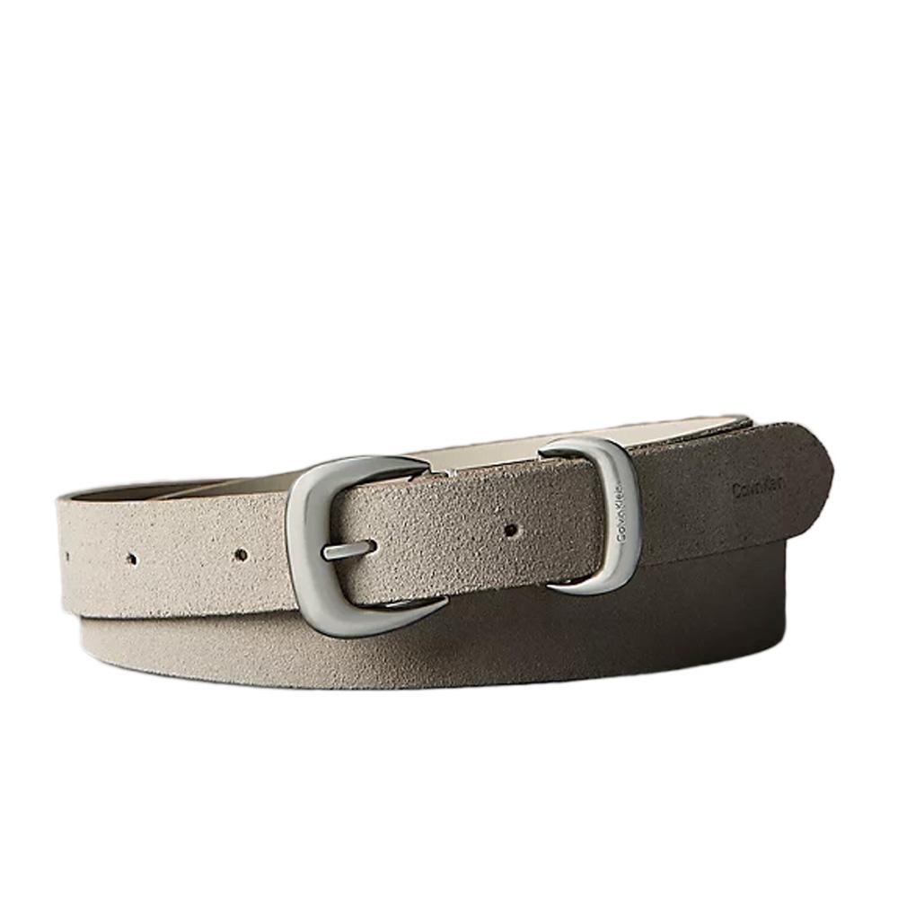 Ceinture Taupe/Argent Femme Calvin Klein Jeans 2 Piece Suede pas cher