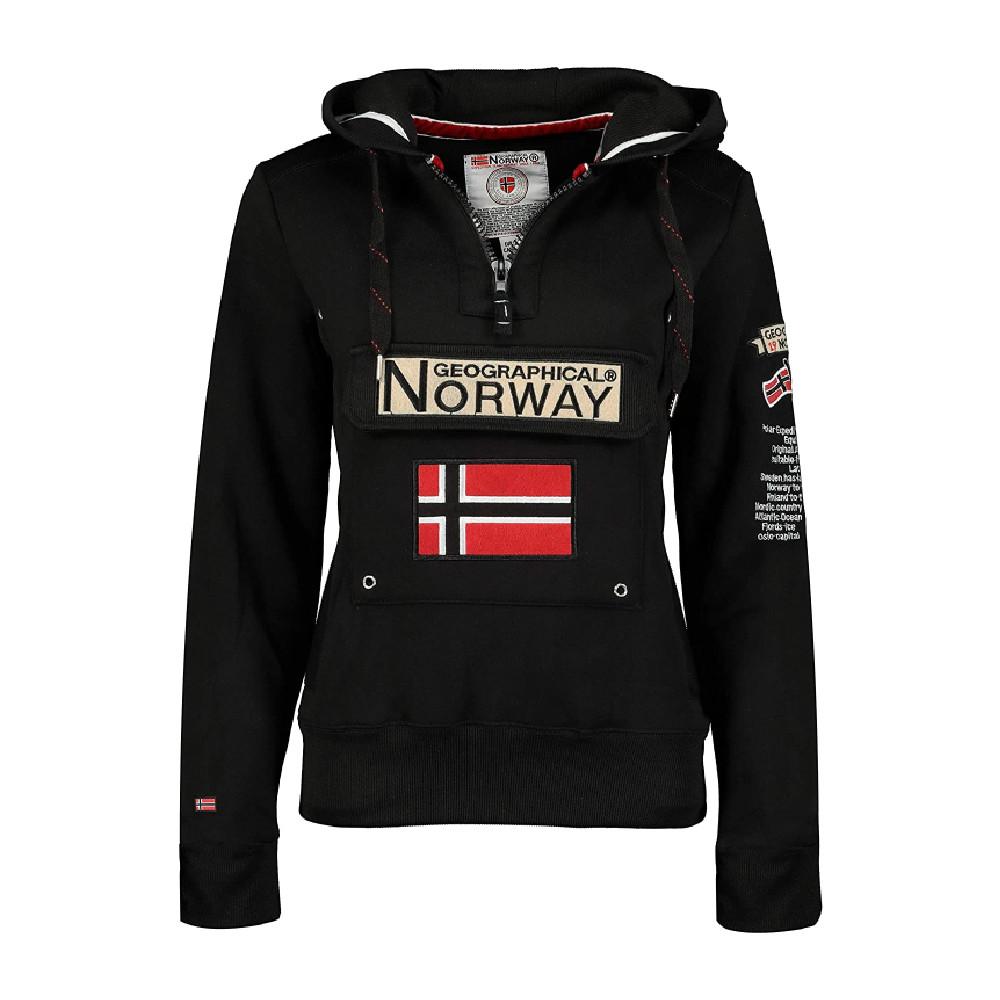 Sweat Noir Fille Geographical Norway Gymclass New pas cher