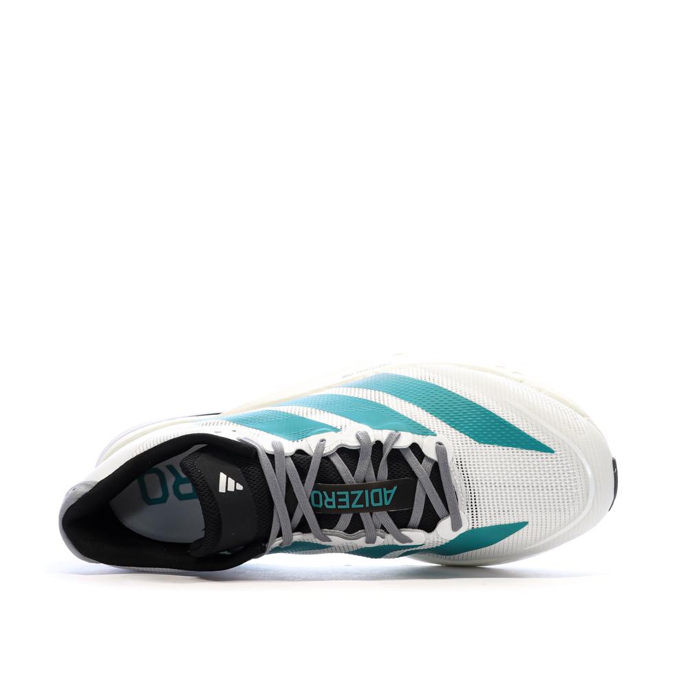 Baskets Blanches/Turquoises Adidas Adizero Boston 13 vue 4