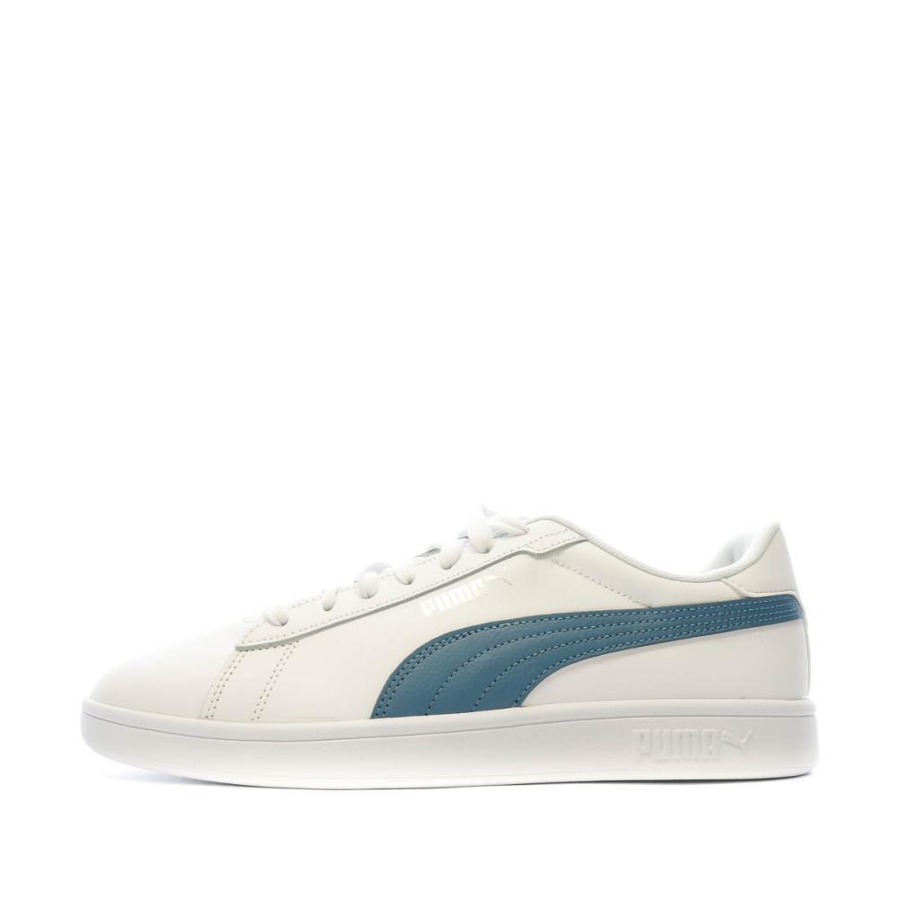 Baskets Blanches/Bleu Homme Puma Smash 3.0 pas cher