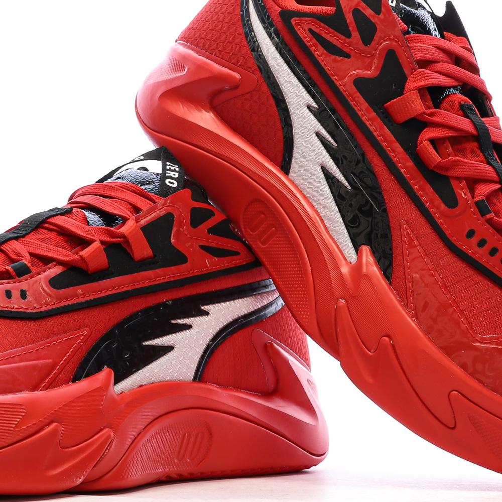 Chaussures de Basketball Rouges/Noires Homme Puma Zeros vue 7