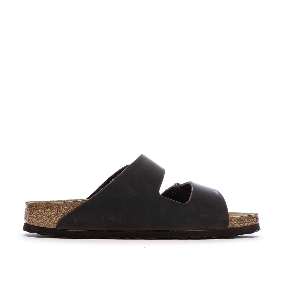 Sandales Marron Cuir Birkenstock Arizona vue 2