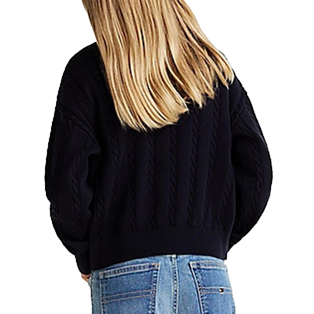 Gilet Marine Fille Tommy Hilfiger Cable vue 2