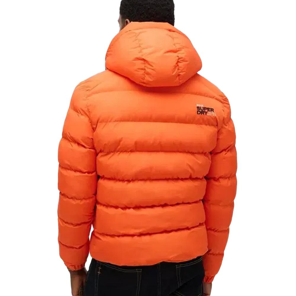 Chaqueta acolchada naranja con capucha para hombre de Superdry ver 2