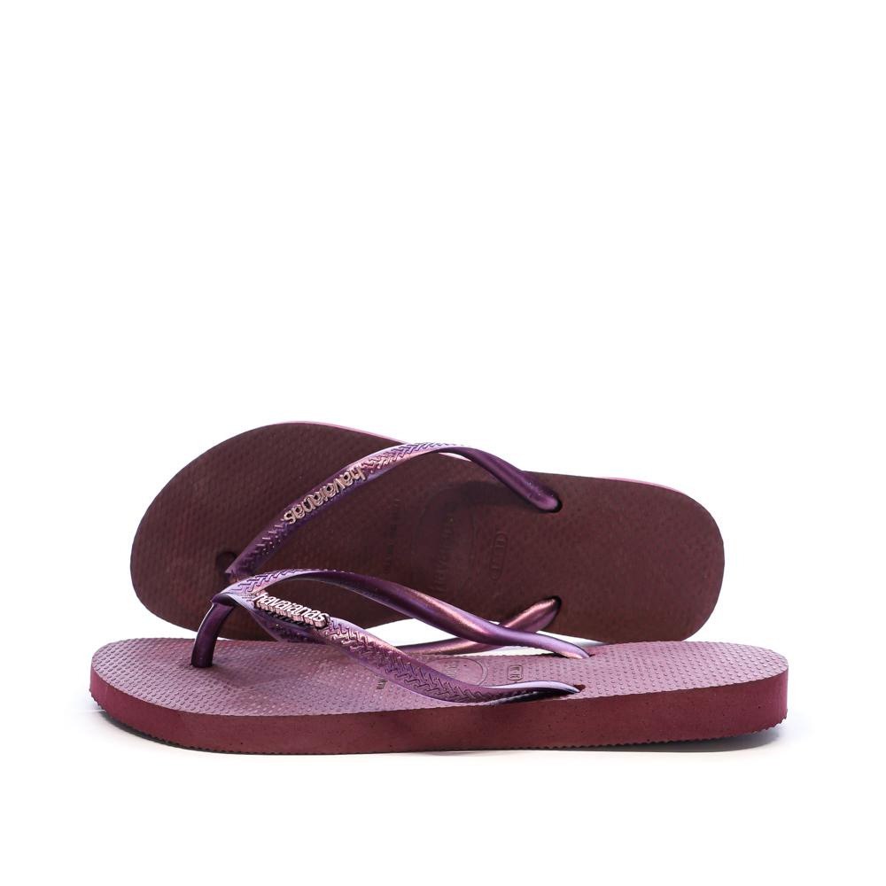 Tongs Violet Femme Havaianas Slim Logo Infradito pas cher