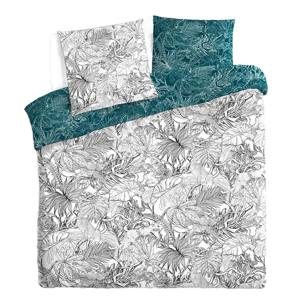 Parure de Lit Réversible Bleu/Gris Atmosphera Jungle 260x240 vue 2