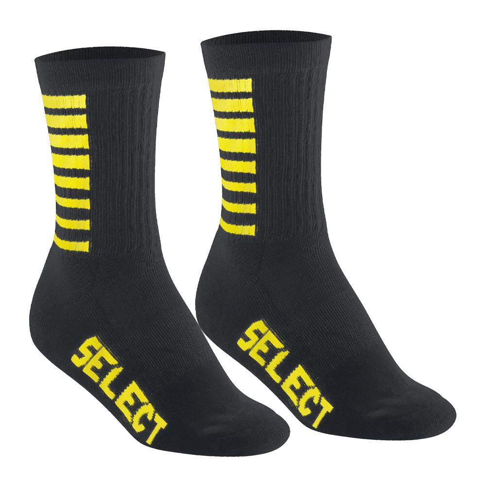 X1 Paire de Chaussettes Noir/Jaune Mixte Select Striped pas cher