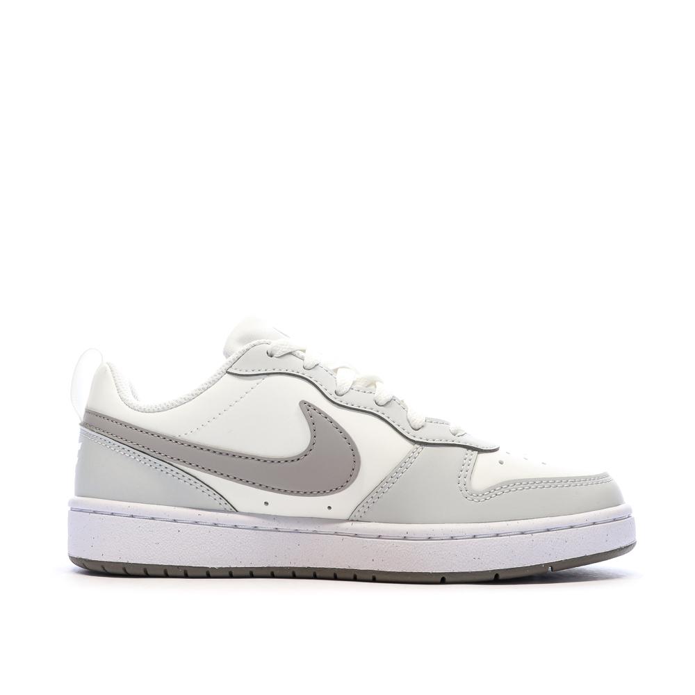 Baskets Blanc/Gris Femme Nike Court Borough Low vue 2