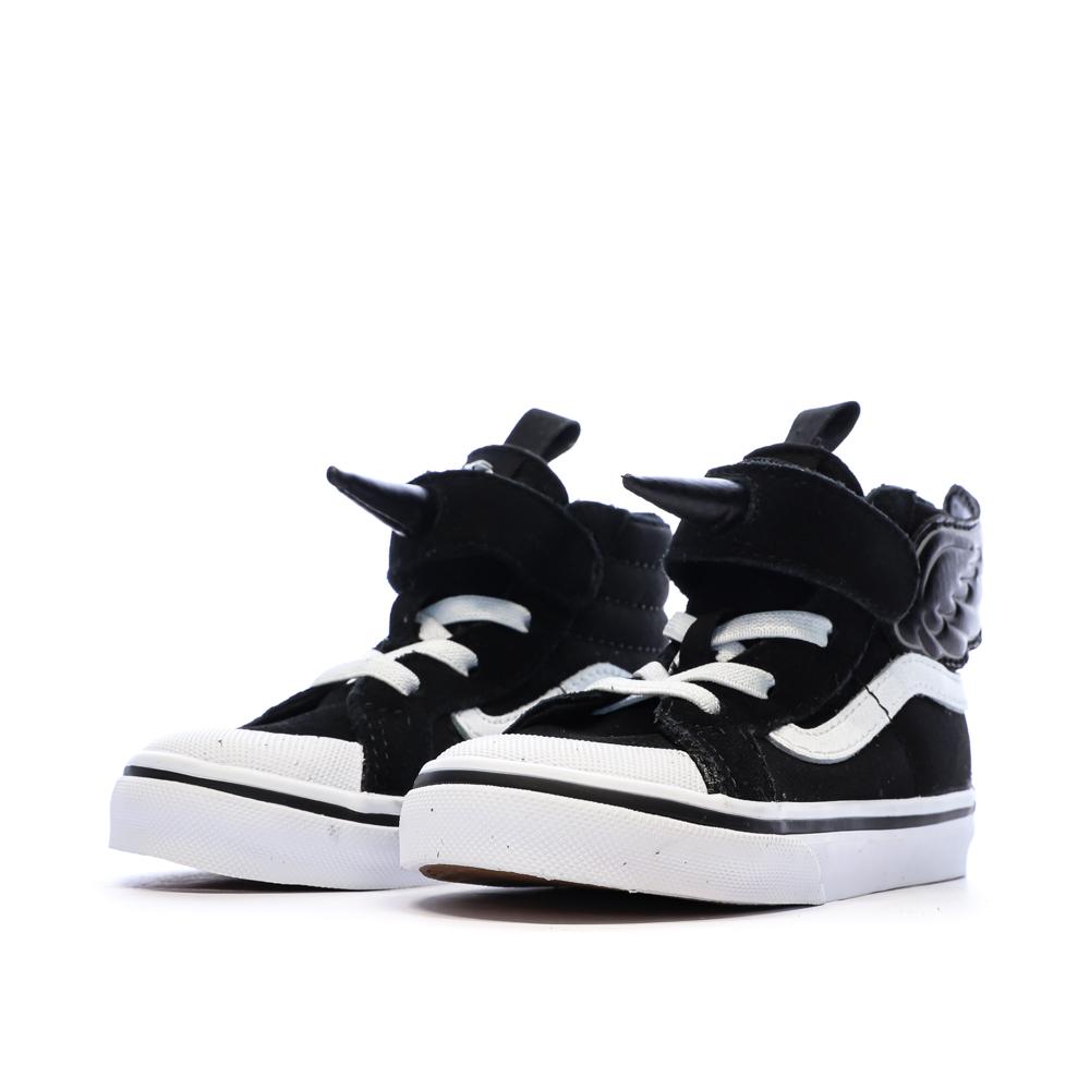Baskets Noires/Blanches Enfant Vans Flying Sk8-hi vue 6