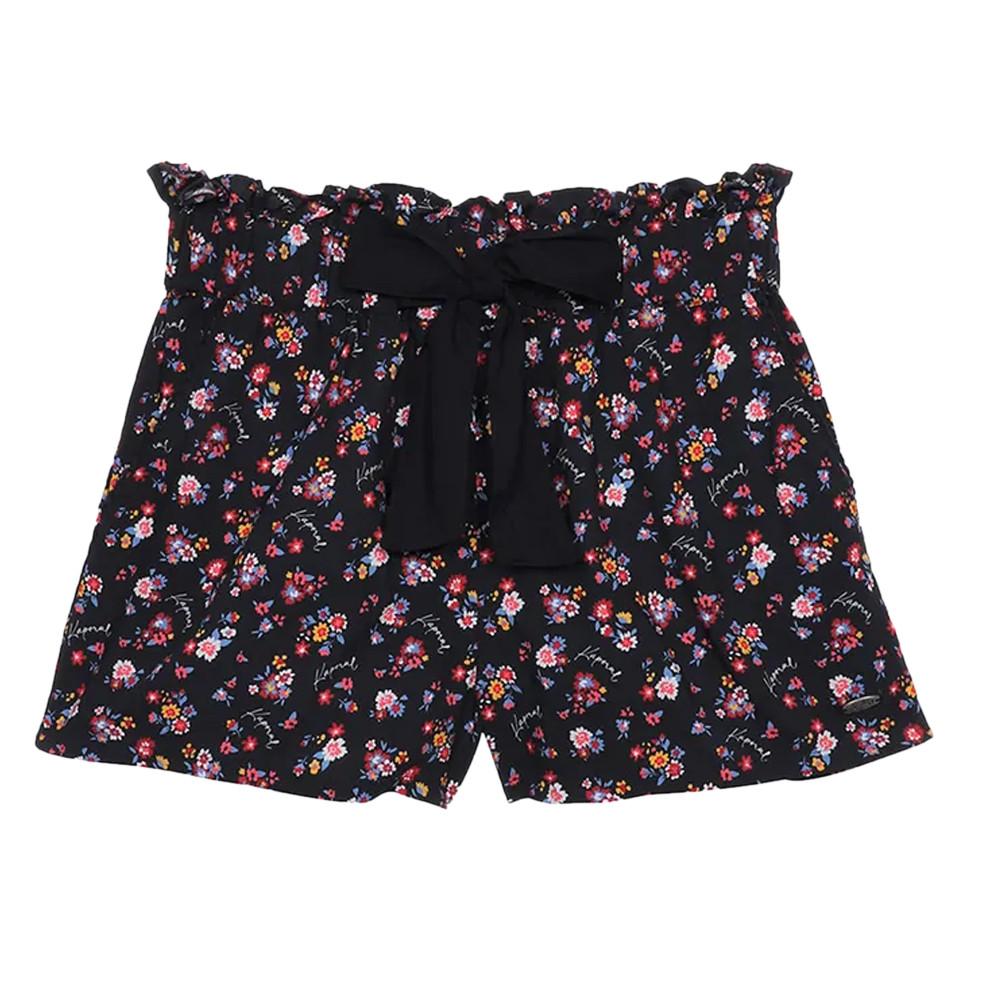 Short bleu fleuri Fille Kaporal LOUNAH pas cher