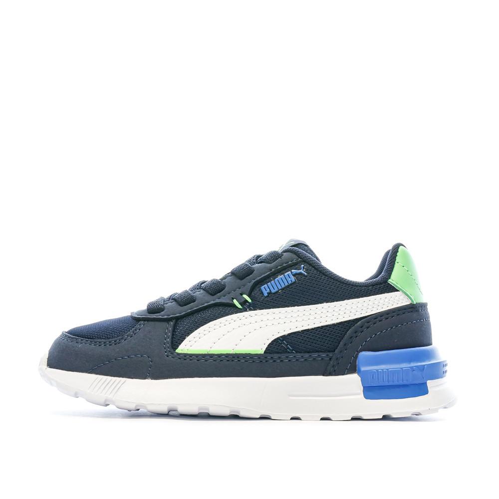 Baskets Gris/Blanc/Bleu Garçon Puma Graviton pas cher