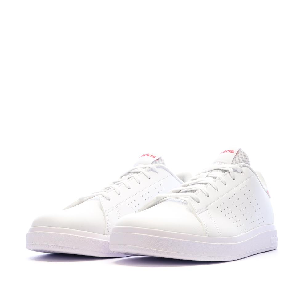 Baskets Blanc/Rose Fille Adidas Advantage vue 6